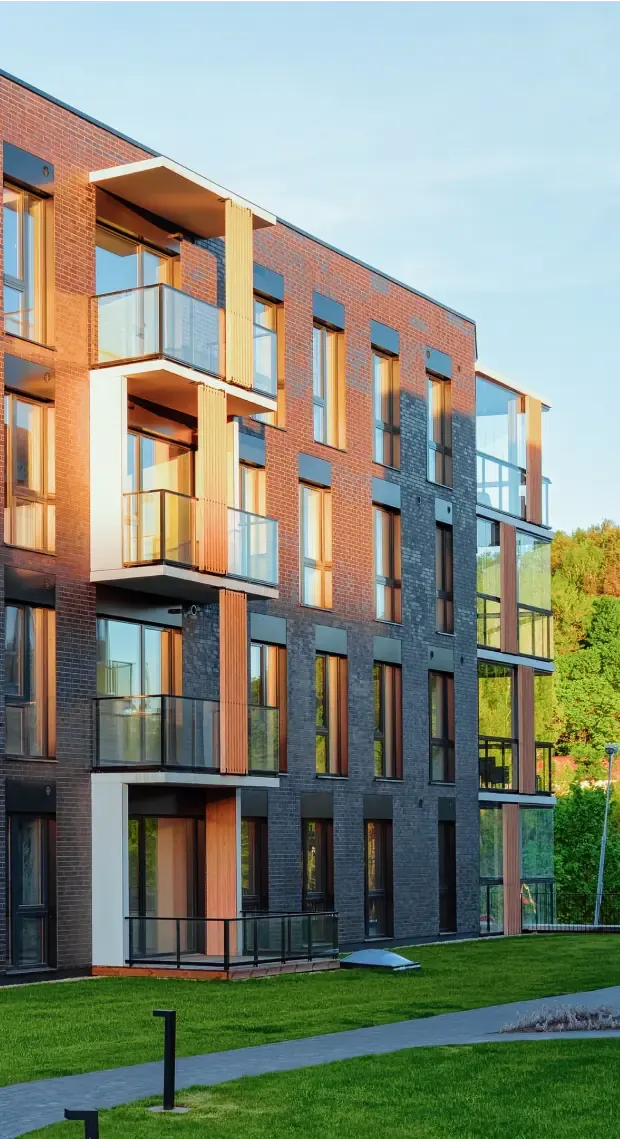 Apartment building with balconies